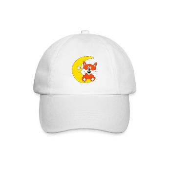 MOND - FUCHS - TIER - TIERISCH - KIND - BABY - Baseballkappe - Weiß/Weiß - Vorne