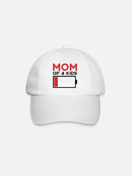 MAMMA TIL 4 BARN - Baseballkasket - hvid/hvid