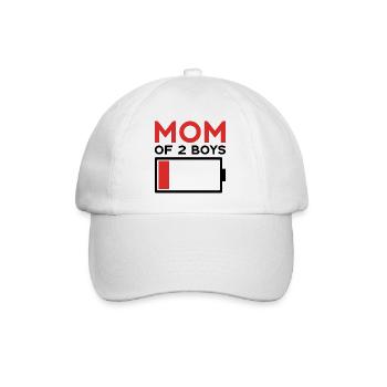 MOM OF 2 BOYS - Baseball Cap - white/white - Front