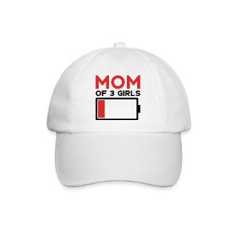 MOM OF 3 GIRLS - Baseball Cap - white/white - Front