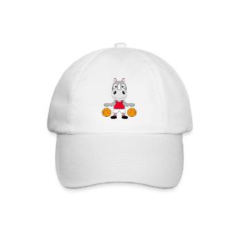 NASHORN - BASKETBALL - SPORT - TIER - TIERISCH - Baseballkappe - Weiß/Weiß - Vorne