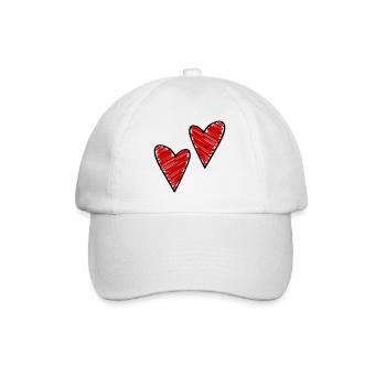 herzen symbol liebe - Baseballkappe - Weiß/Weiß - Vorne