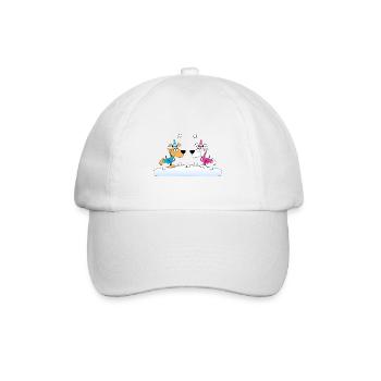 SCHNEEBALLSCHLACHT - SCHNEE - WINTER - HUNDE - FUN - Baseballkappe - Weiß/Weiß - Vorne