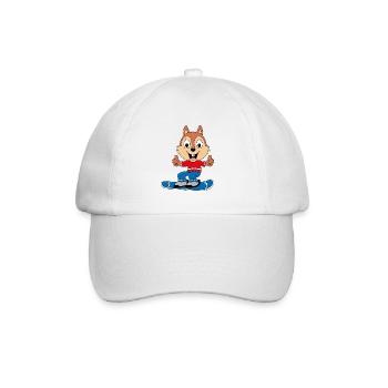 EICHHÖRNCHEN - SNOWBOARD - WINTERSPORT - TIERISCH - Baseballkappe - Weiß/Weiß - Vorne