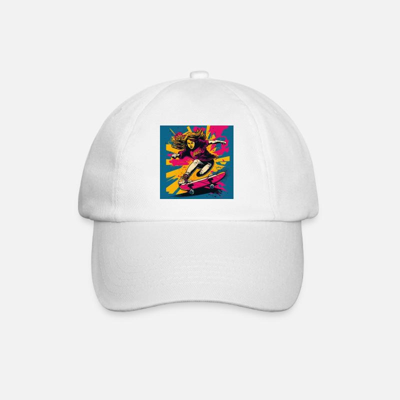Skater-Mädchen - Baseballkappe - Weiß/Weiß