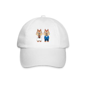 EICHHÖRNCHEN - HOCHZEIT - HEIRATEN - LIEBE - LOVE - Baseballkappe - Weiß/Weiß - Vorne