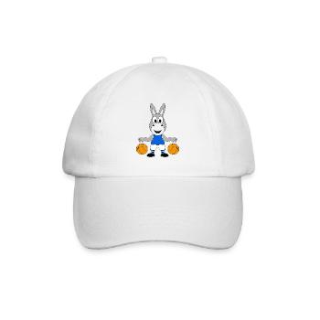 BASKETBALL - ESEL - TIER - KIND - BABY - TIERISCH - Baseballkappe - Weiß/Weiß - Vorne