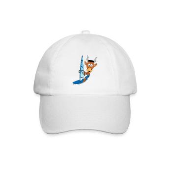 WINDSURFEN - SURFEN - STIER - BULLE - TIER - Baseballkappe - Weiß/Weiß - Vorne