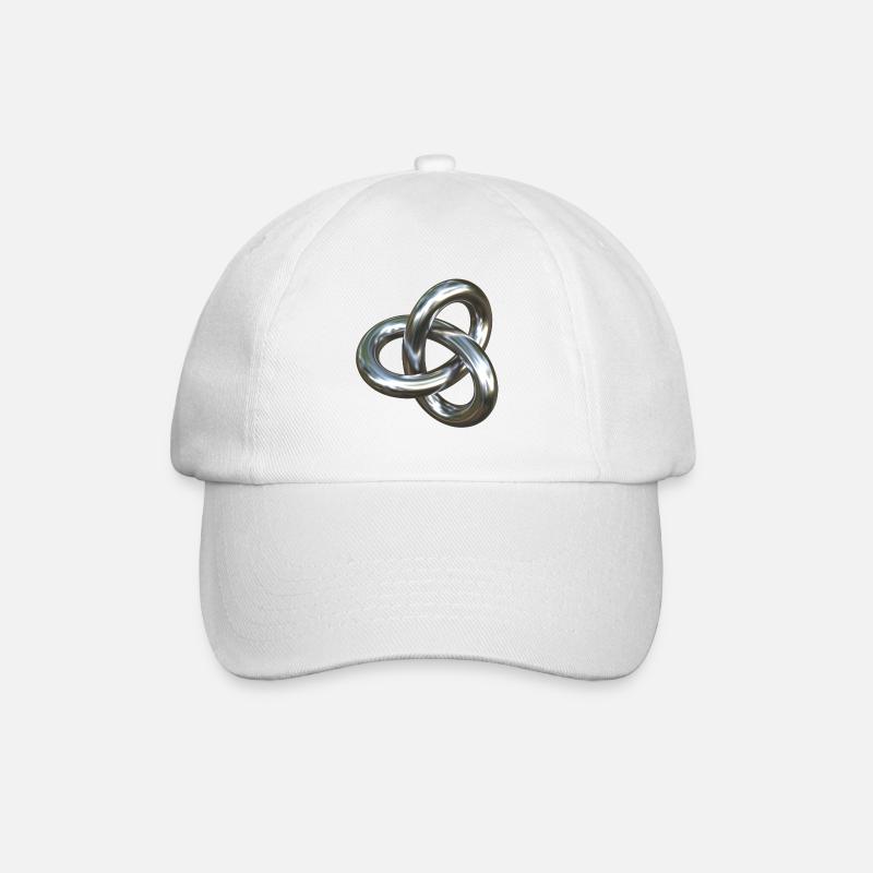 Torusknoten Silber 3D - Baseballkappe - Weiß/Weiß