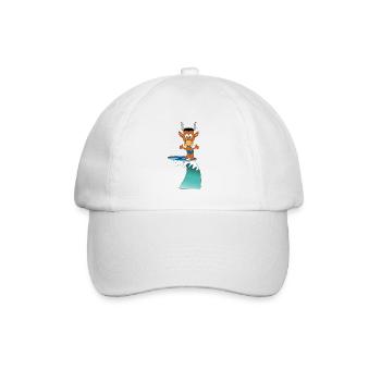 WELLENREITER - SURFER - STIER - BULLE - RIND - Baseballkappe - Weiß/Weiß - Vorne