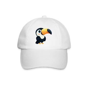 Minimalist Toucan with Blue Eyes - Design - Baseball Cap - white/white - Front