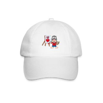 MAULWURF - MALER - MALEN - I LOVE YOU - Baseballkappe - Weiß/Weiß - Vorne