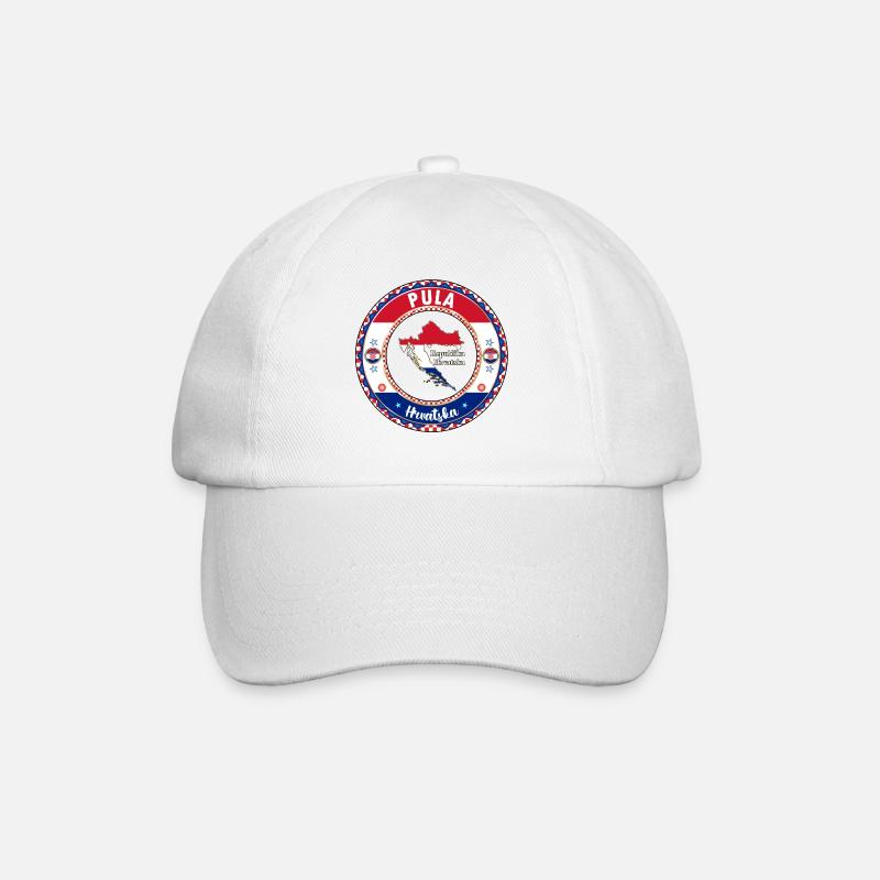 Pula Kroatien Republika Hrvatska - Baseballkappe - Weiß/Weiß