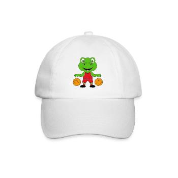 BASKETBALL - SPORT - DINO - DINOSAURIER - KINDER - Baseballkappe - Weiß/Weiß - Vorne