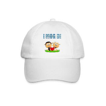 SCHAFE - I MOG DI - LIEBE - HERZ - VERLIEBT - LOVE - Baseballkappe - Weiß/Weiß - Vorne