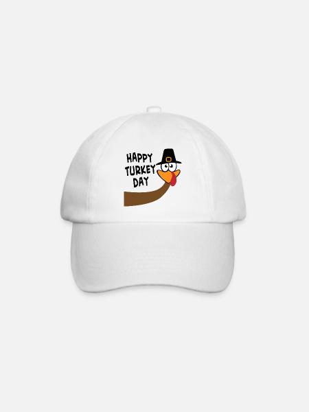 Thanksgiving Glücklicher Truthahntag Lustige Tiere - Baseballkappe - Weiß/Weiß