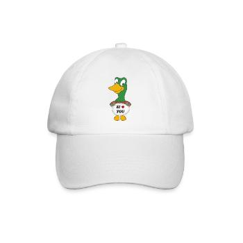 ENTE - LIEBE - EI - EIER - LUSTIGER VOGEL - ERPEL - Baseballkappe - Weiß/Weiß - Vorne