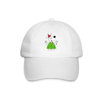 HUND - WEIHNACHTSBAUM - WEIHNACHTEN - TIERISCH - Baseballkappe - Weiß/Weiß - Vorne