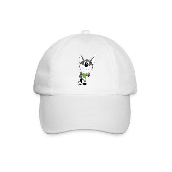 FUßBALL - HUSKY - HUND - SPORT - TIER - Baseballkappe - Weiß/Weiß - Vorne