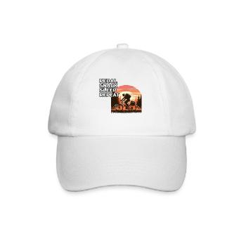 Retro Sunset Bikepacking Adventure Forest Trail - Baseball Cap - white/white - Front