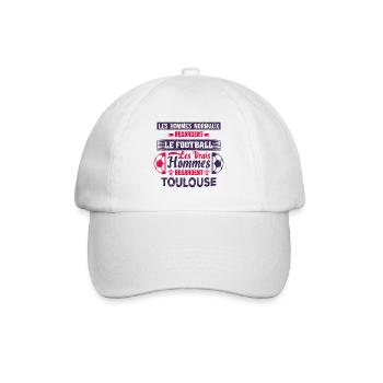 les vrais hommes regardent toulouse fans club foot - Casquette classique - blanc/blanc - Devant