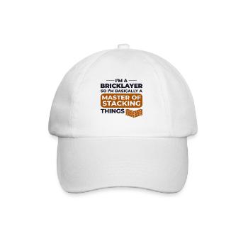 Maître de l’empilage humoristique maçon maçon brique - Casquette classique - blanc/blanc - Devant
