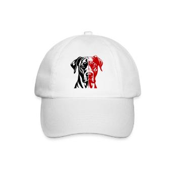 Great Dane Dog Head - Baseball Cap - white/white - Front