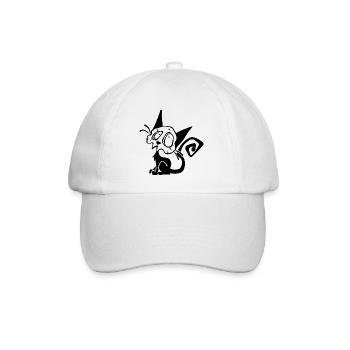 Skull Black Cat - Baseball Cap - white/white - Front