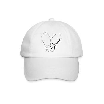Diana Name Heart Line - Baseball Cap - white/white - Front