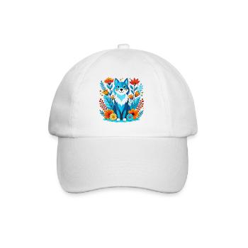 Chien Husky dans un jardin - Casquette classique - blanc/blanc - Devant