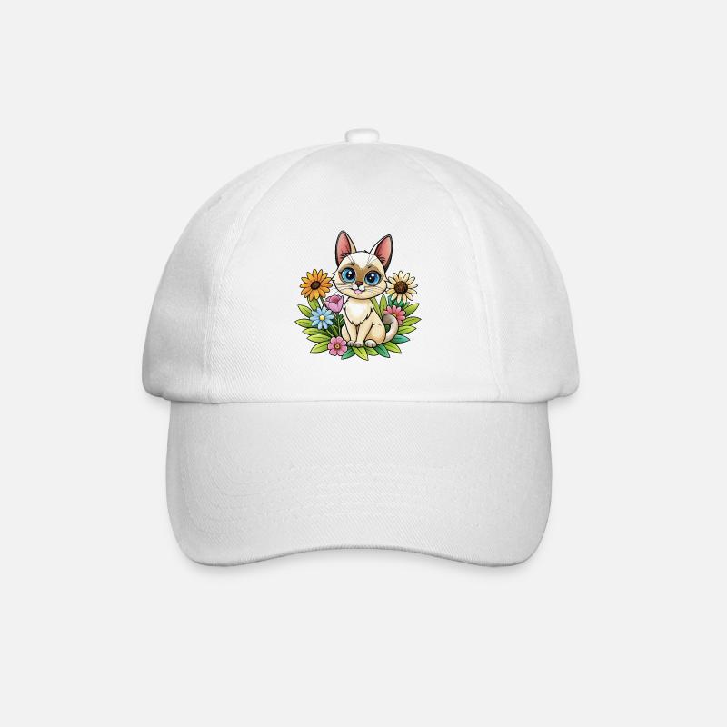 Siamese kitten - Baseball Cap - white/white