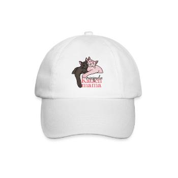 zweifache Katzenmama - Baseballkappe - Weiß/Weiß - Vorne