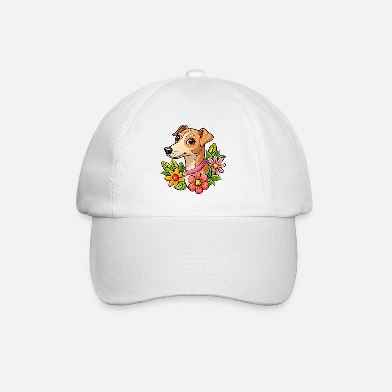 Cute whippet dog - Baseball Cap - white/white