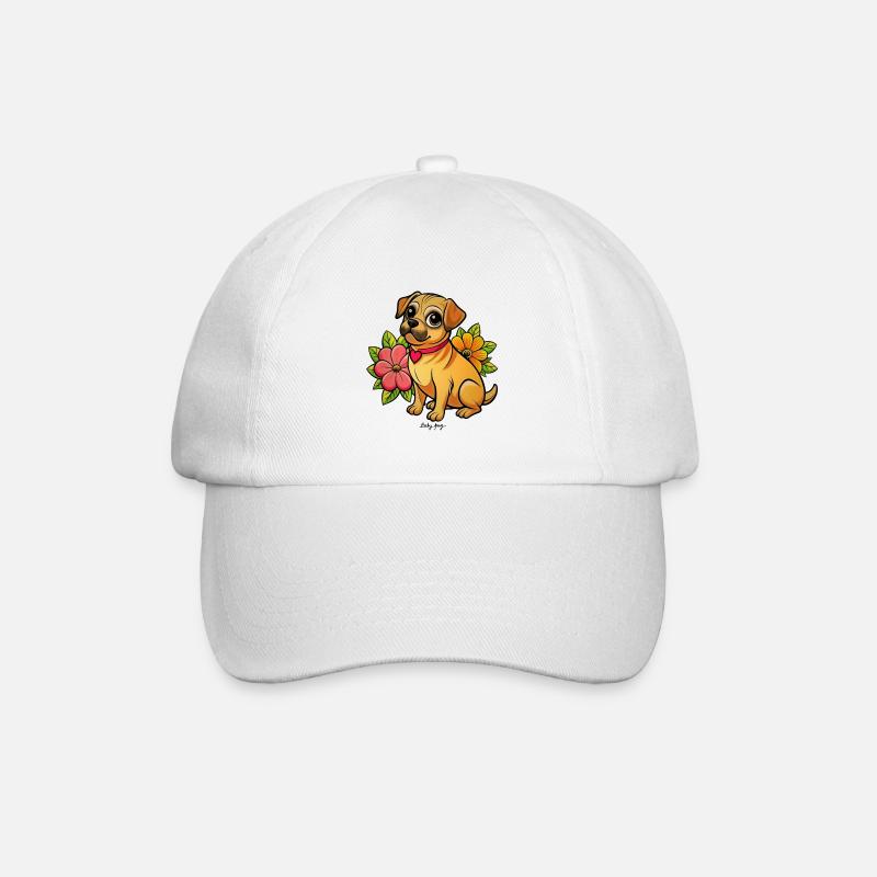Bébé carlin, petit chiot mignon - Casquette classique - blanc/blanc