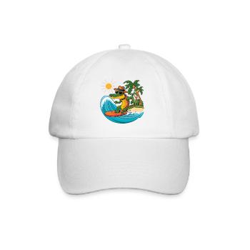 Drôle cool de surf d’alligator. Surfs d’alligator - Casquette classique - blanc/blanc - Devant
