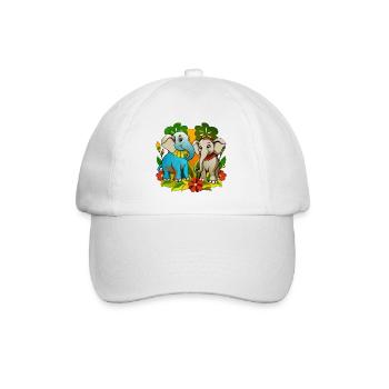 Two cute elephants - Baseball Cap - white/white - Front