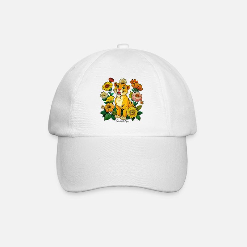 Cute sabertooth tiger - Baseball Cap - white/white