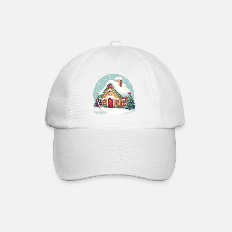 Christmas Gingerbread House - Baseballkappe - Weiß/Weiß