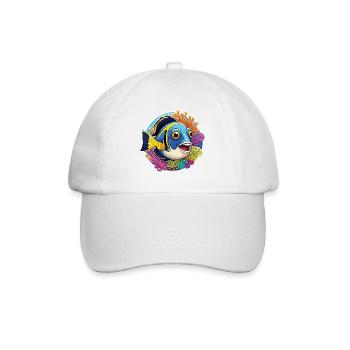 Colorful coral fish and sea anemones - Baseball Cap - white/white - Front