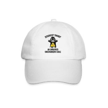 Homme de ligne Halloween Électricien effrayant Humour drôle - Casquette classique - blanc/blanc - Devant