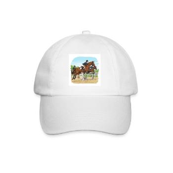 Hoch hinaus: Faszination Springreiten - Baseballkappe - Weiß/Weiß - Vorne