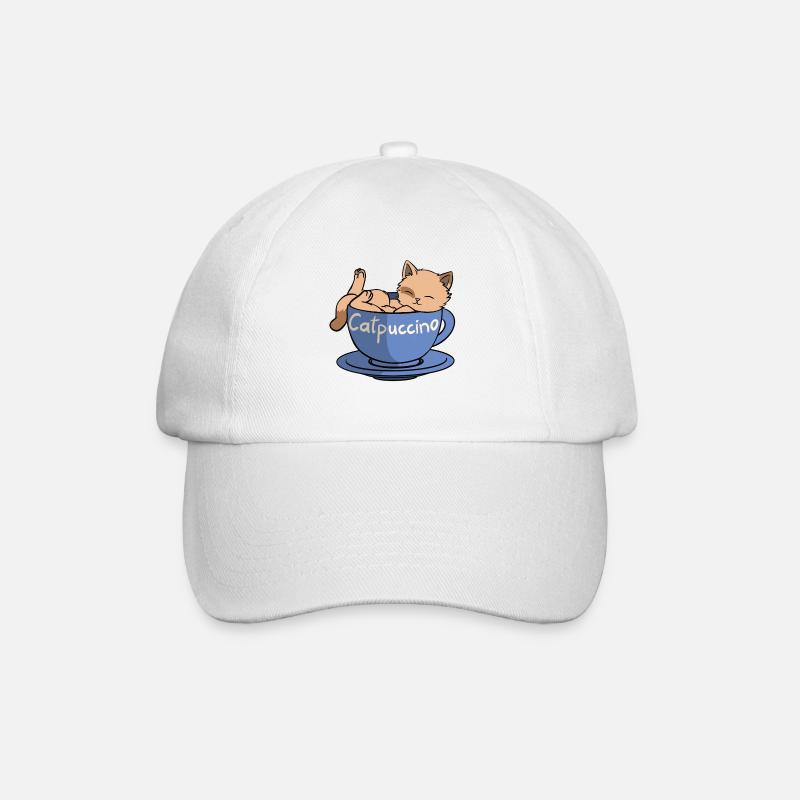 Catpuccino - Baseball Cap - white/white