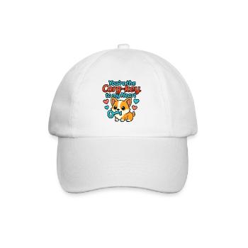 Tu es le Corg-clé de Mon Cœur – Sweet Corgi - Casquette classique - blanc/blanc - Devant