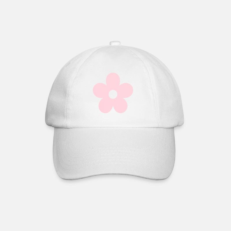 Pink flower to design - Baseball Cap - white/white