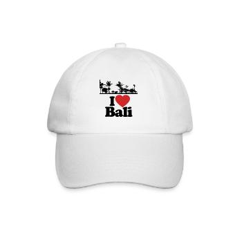 I love Bali gift! Ich liebe Bali Geschenkidee - Baseballkappe - Weiß/Weiß - Vorne