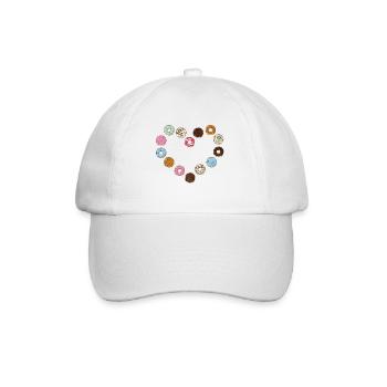 Donut Herz - Baseballkappe - Weiß/Weiß - Vorne