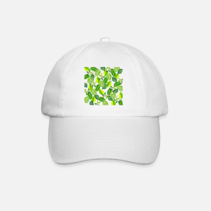 Collage de feuilles vertes - Casquette classique - blanc/blanc