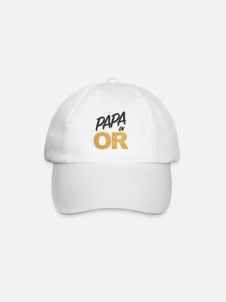 Papa in Gold - Baseball Cap - white/white