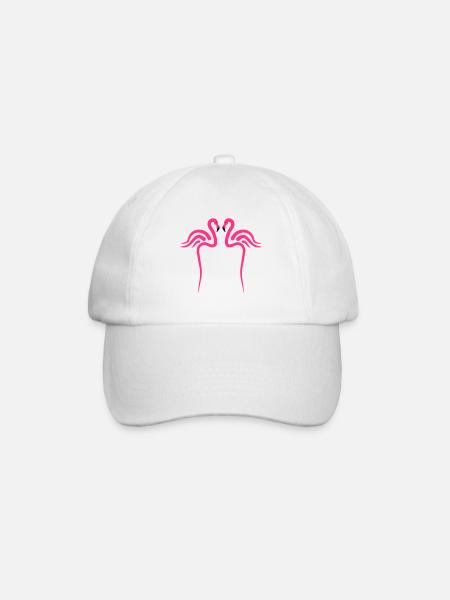 Flamingo, Flamingos - Baseball Cap - white/white