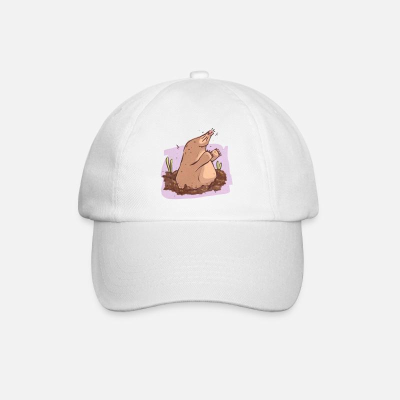 Moles in the earth - Baseball Cap - white/white